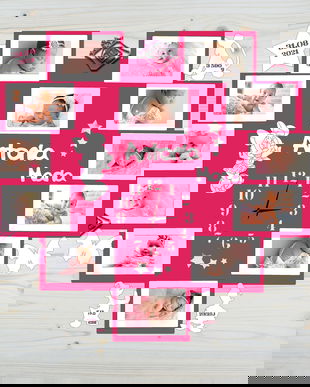 Ceas personalizat primul an,model poze orizontale