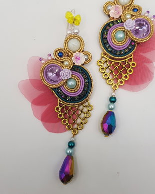Cercei fluturi soutache