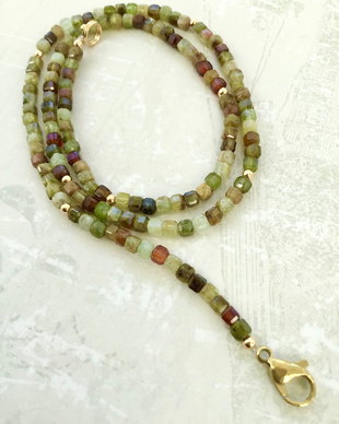 Colier CHOKER Granat verde