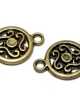 Link din aliaj metalic, bronz, 19x12 mm