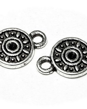 Link din aliaj metalic, argintiu antichizat, 15x9 mm