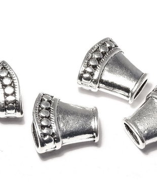 Capacel metalic, argintiu antichizat, 16x16x8 mm
