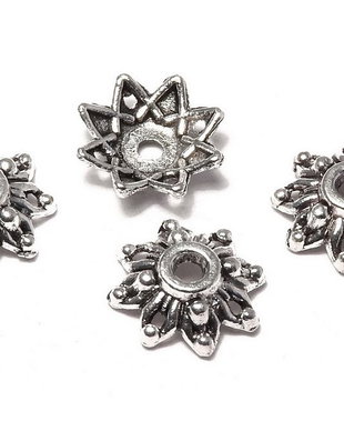 Capacel metalic, argintiu antichizat, 8.5x3 mm