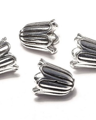 Capacel metalic, argintiu antichizat, 10x10 mm