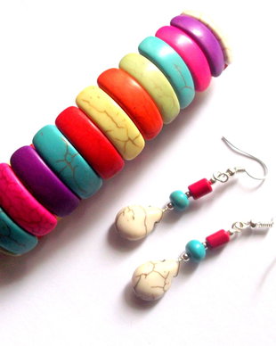 set cu howlite colorate 44156