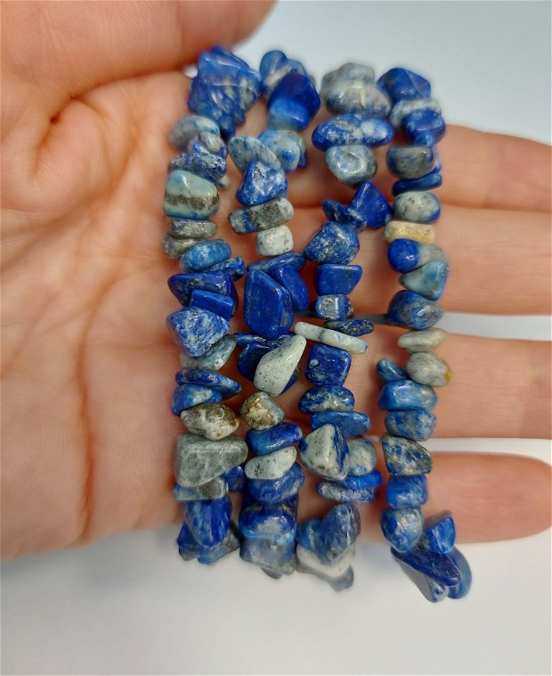 Bratara chips lapis lazuli pe elastic