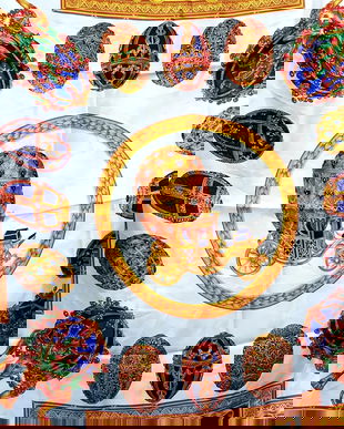 Esarfa matase naturala , oua Faberge