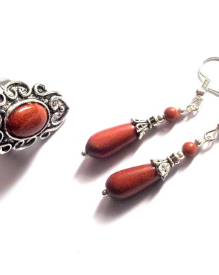 Set inel si cercei cu goldstone 44182