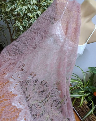 Șal mohair roz prafuit 145