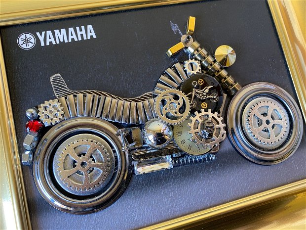 Motocicleta Yamaha Cod M 546・Cadouri zile de nastere・Mecanism de ceas vintage・Yamaha