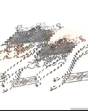 Set doua jardiniere din fier forjat antik brown