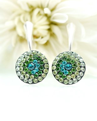 Cercei Swarovski  Green Chaton Regal /Argint 925