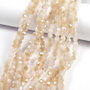 Cristale din sticla, rotunde, 4 mm, electroplacate, bej