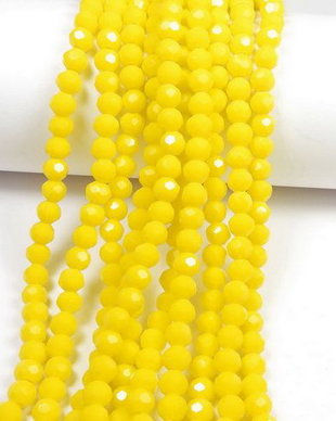 Cristale din sticla, rotunde, 4 mm, galbene