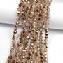 Cristale din sticla, rotunde, 4 mm, electroplacate, cupru