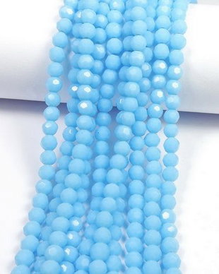 Cristale din sticla, rotunde, 4 mm, bleu-04