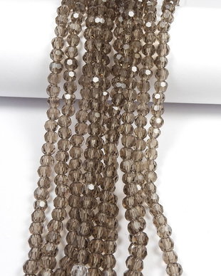 Cristale din sticla, rotunde, 4 mm, gri