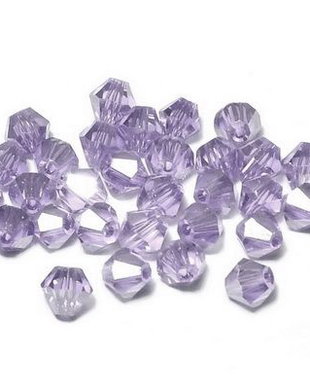 Cristale din sticla, biconice, 4 mm, AB, violet-016F