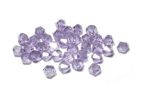 Cristale din sticla, biconice, 4 mm, AB, violet-016F