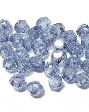 Cristale din sticla, biconice, 4 mm, AB, bleu