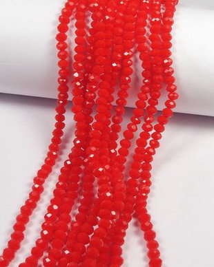 Cristale din sticla, rondelle, 3x2.5 mm, rosii