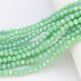 Cristale din sticla, rondelle, opace, 4x3.5 mm, AB, vernil