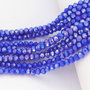 Cristale din sticla, rondelle, opace, 4x3.5 mm, AB, albastre