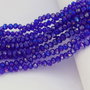 Cristale din sticla, rondelle, opace, 4x3.5 mm, AB, albastre