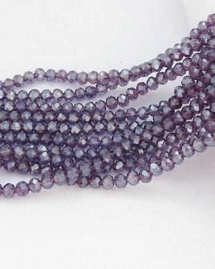 Cristale din sticla, rondelle, 4x3 mm, lucioase, indigo