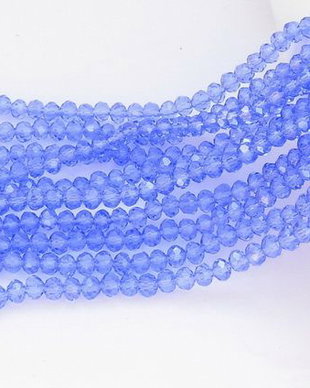 Cristale din sticla, rondelle, 4x3.5 mm, albastre