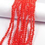 Cristale din sticla, rondelle, opace, 3.5x3 mm, rosu orange
