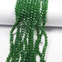 Cristale din sticla, rondelle, opace, 3.5x3 mm, verde inchis