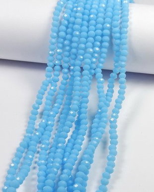 Cristale din sticla, rondelle, 3x2.5 mm, albastre-D08