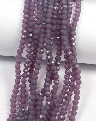 Cristale din sticla, rondelle, 3x2.5 mm, mov-D11