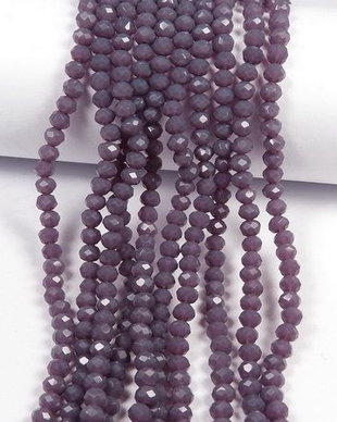 Cristale din sticla, rondelle, opace, 3.5x3 mm, gri mov