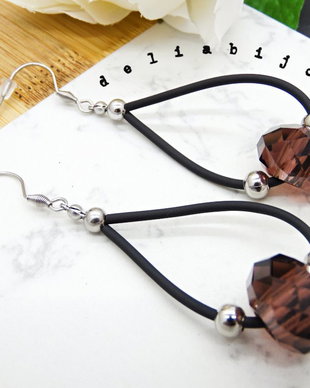 Cercei statement handmade - cristale de sticla fatetate (cod863)