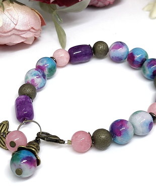 Bratara charm jad colorat