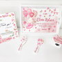 Set aniversar personalizat 1 anisor - Lovely Bunny Ballerina - Tavita turta si accesorii