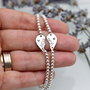 Set bratari reglabile cu bilute / Jumatati de inimioara / Sisters / Bff  Argint 925