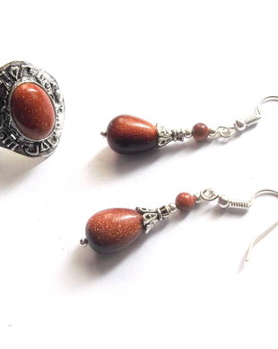Set inel si cercei cu goldstone 44217