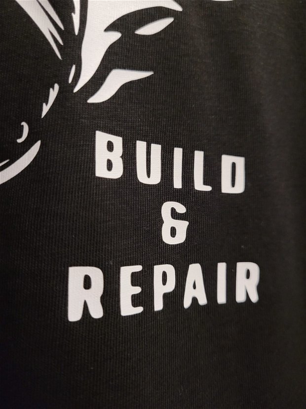 Tricou negru barbati Build and Repair