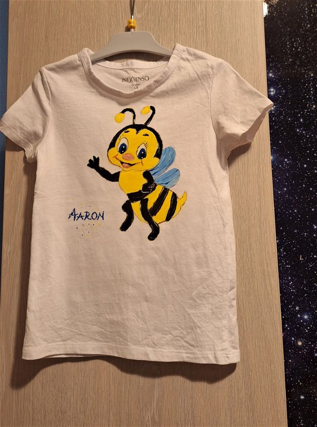 Tricou copii, pictat manual/tricou pictat cu albinuța