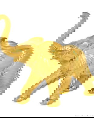 Elefant auriu-statueta din ceramica