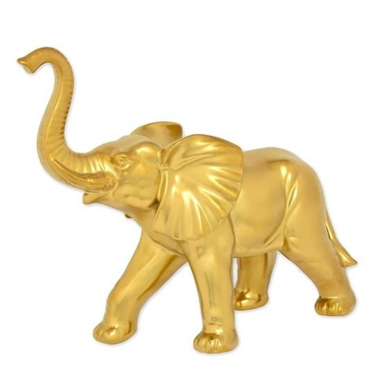 Elefant auriu-statueta din ceramica