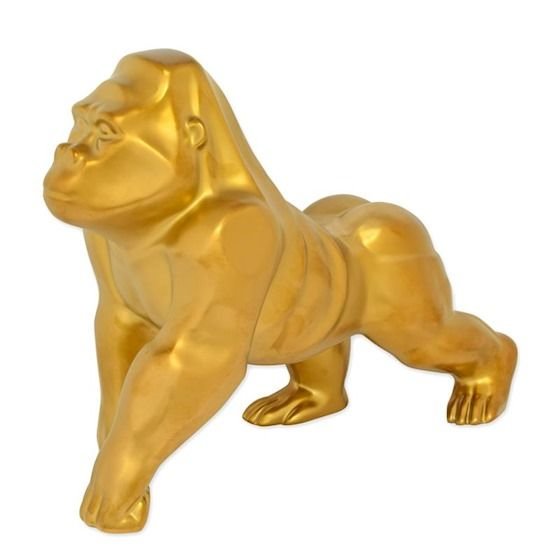 Gorila aurie-statueta din ceramica