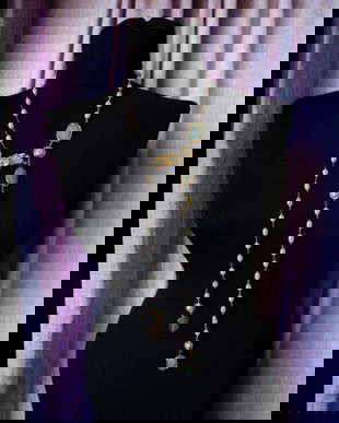 Colier lung perle de cultura, perle keshi si amazonit aurit