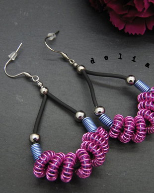 Cercei statement handmade - sarma de aluminiu (cod866)
