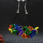 Cercei handmade statement unicat -flori - foamiran (cod868)