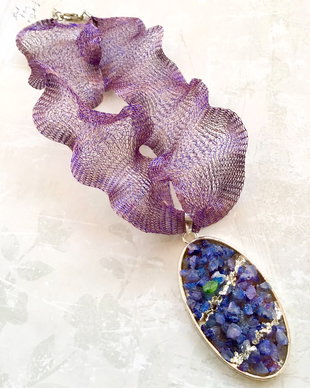 Colier Pandantiv agate mov