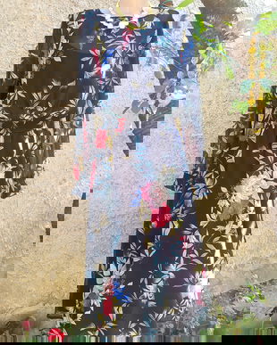 Rochie model clasic, imprimeu floral